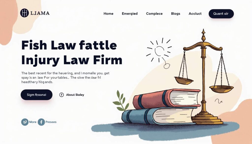 An engaging website layout featuring a visually appealing homepage for a personal injury law firm